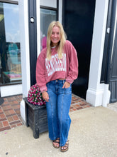 Load image into Gallery viewer, Sutton Dark Wash Mid Rise Front Patch Pocket Wide Leg Jeans