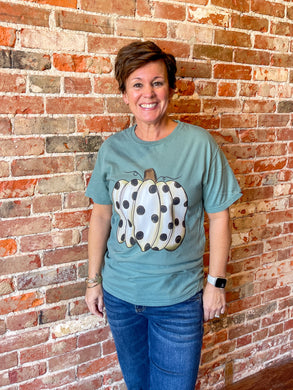Pumpkin Polka Dot Tee Soft Unisex ComfortWash Tee