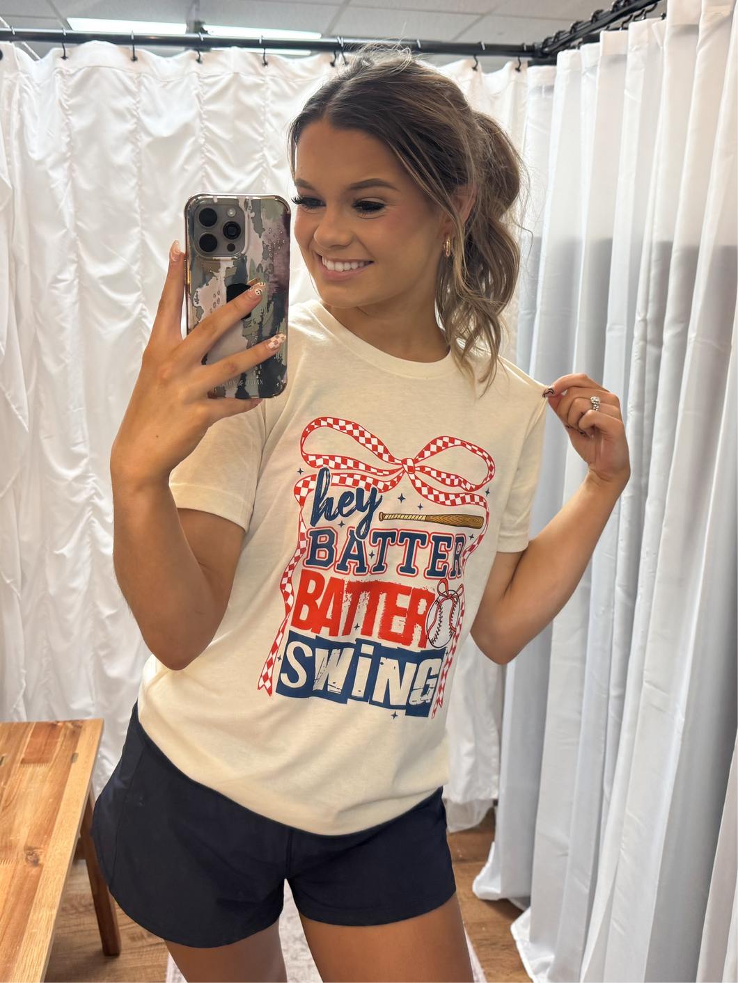 Hey Batter Batter Swing Soft Bella Unisex Tee