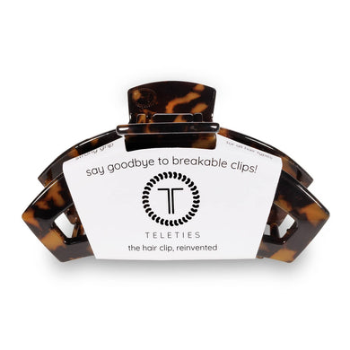 Teleties Open Medium Hair Clip- Tortoise
