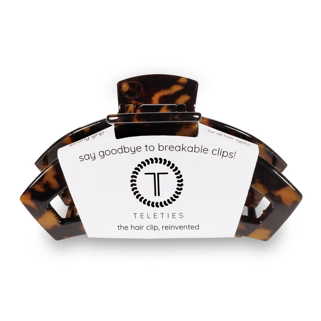 Teleties Open Medium Hair Clip- Tortoise