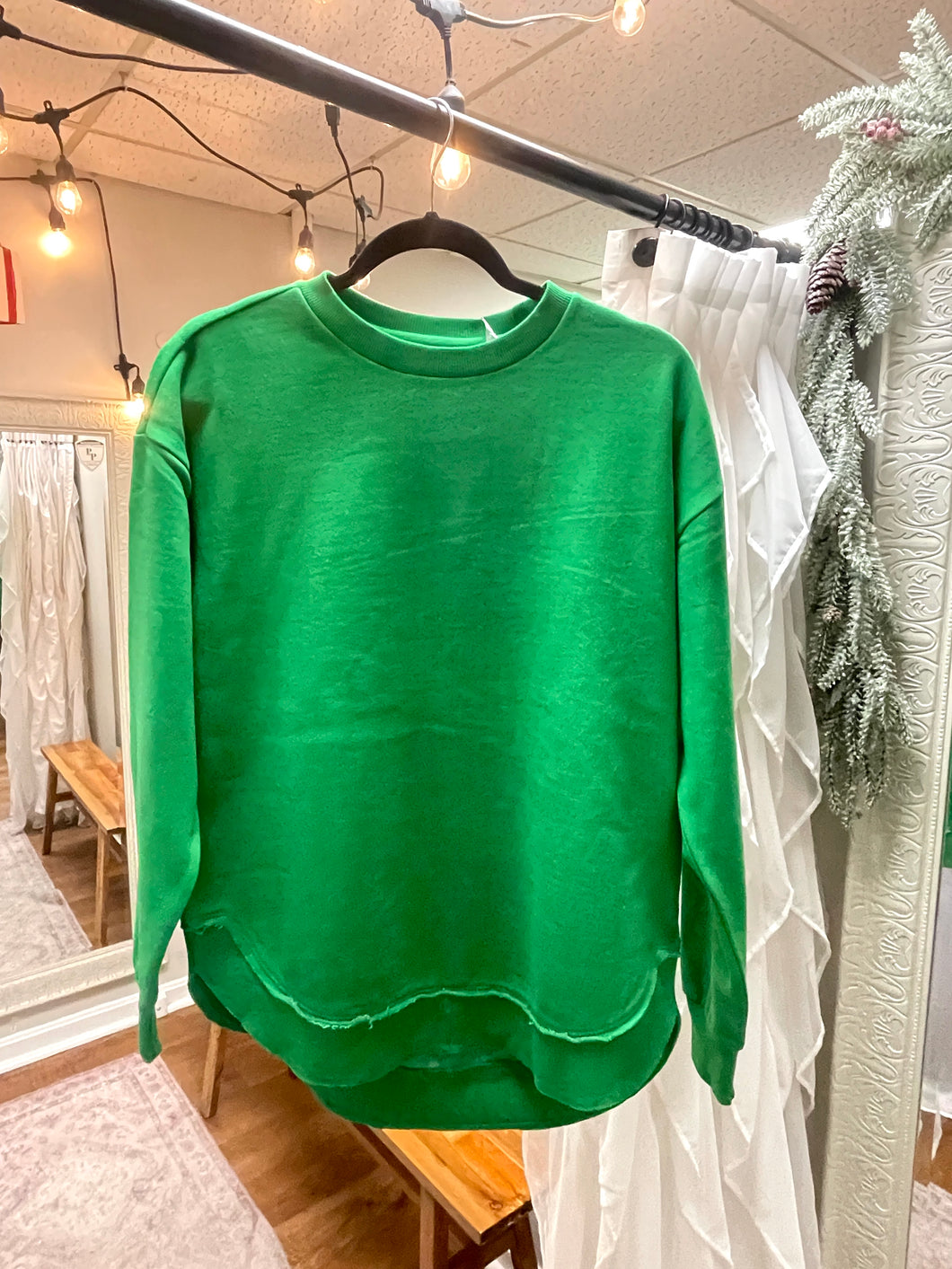 Royce Melange Poncho Kelly Green Fleece Sweatshirt