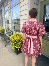 Load image into Gallery viewer, Mauve Floral Tie Waist Dress