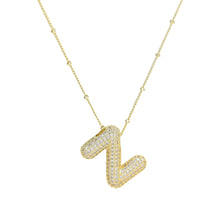 Load image into Gallery viewer, 18K Gold Filled Balloon Bubble Initial Necklace