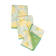 Load image into Gallery viewer, Lemon Sparkle Set Of 3 Reversible Microfiber Dish Cloth Set