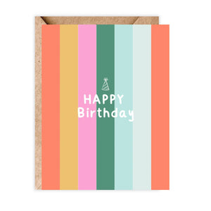 Multicolor Stripe Birthday Card