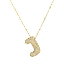 Load image into Gallery viewer, 18K Gold Filled Balloon Bubble Initial Necklace