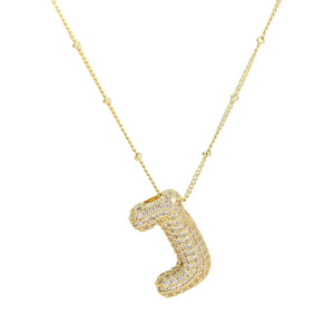 18K Gold Filled Balloon Bubble Initial Necklace