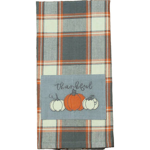 Fall Thankful Gray Tea Towel