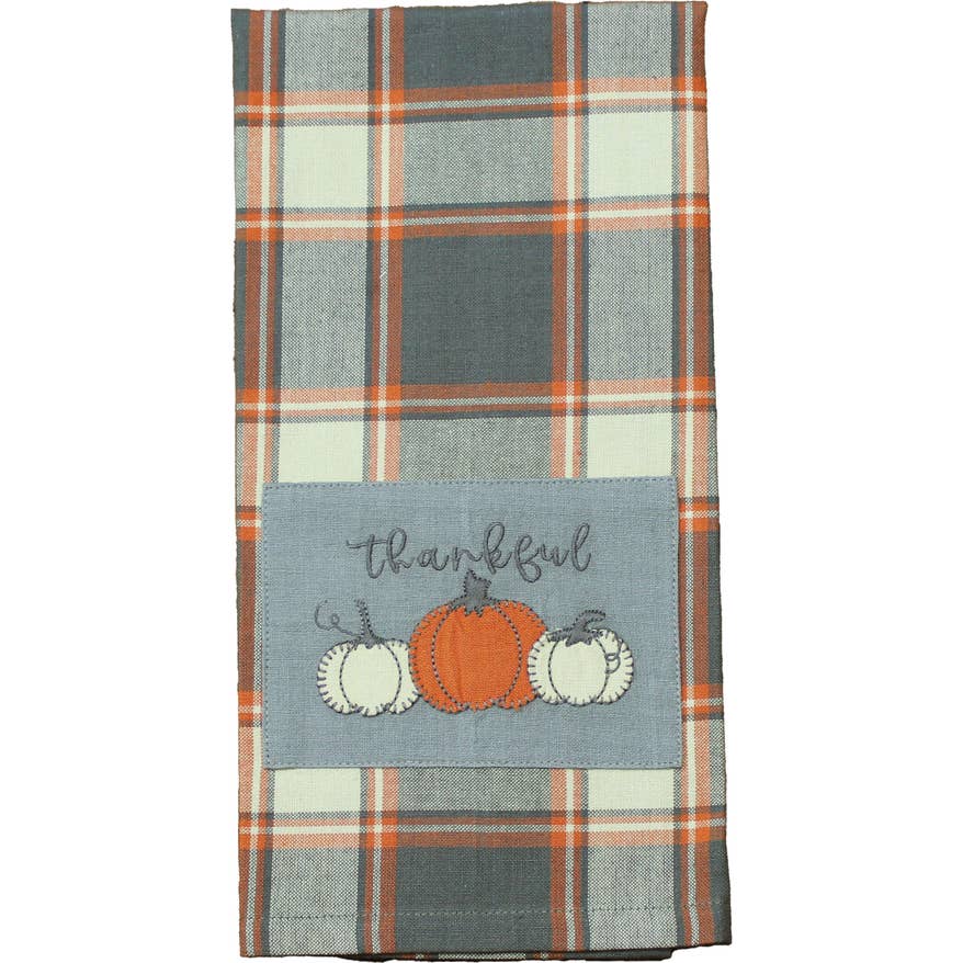 Fall Thankful Gray Tea Towel