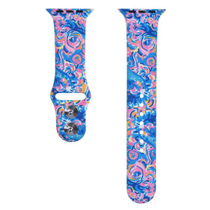 Interchangeable Silicone Watch Band-38/40/41MM -Pink Swirly