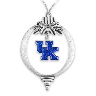 Officially Licensed Silver Tone Floating Kentucky Charm Christmas Ornament