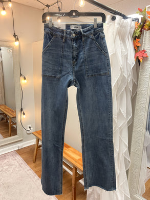 Rowan High Rish Med Wash Wide Leg Jeans