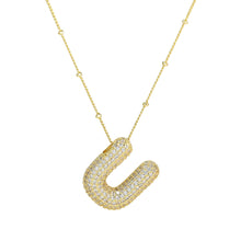 Load image into Gallery viewer, 18K Gold Filled Balloon Bubble Initial Necklace