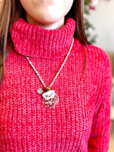 Load image into Gallery viewer, Crystal Beard Santa Face Pin/Pendant