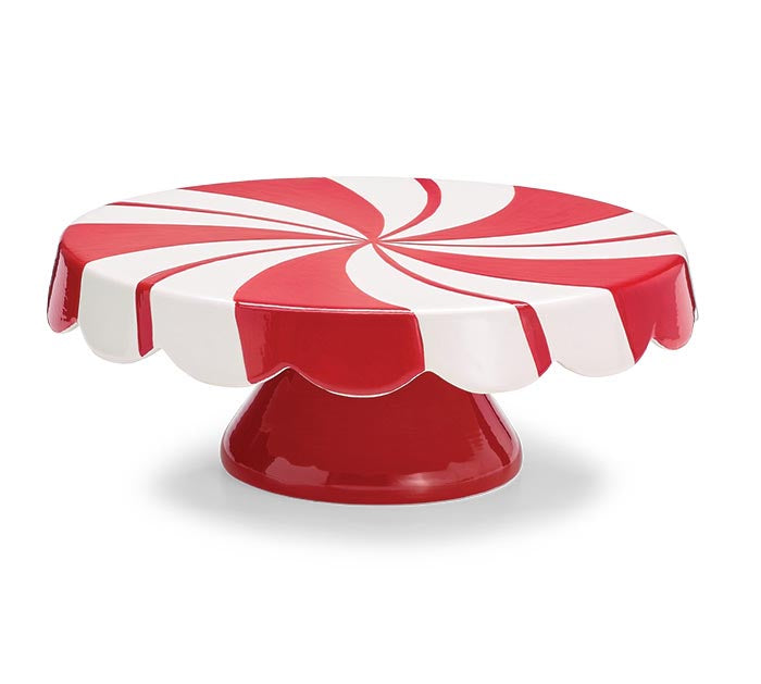 Peppermint Swirl Cake Plate