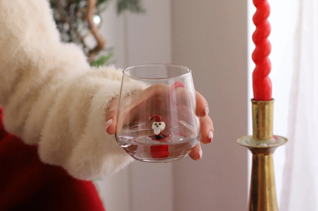 Handblown Santa Figurine Glass
