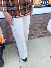 Load image into Gallery viewer, Ecru High Rise Wide Leg Pants With Front Seam Detail