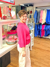 Load image into Gallery viewer, Pink 3/4 Sleeve Sweater Knit Top