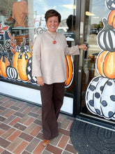 Load image into Gallery viewer, Brown High Rise Wide Leg Pants With Front Seam Detail