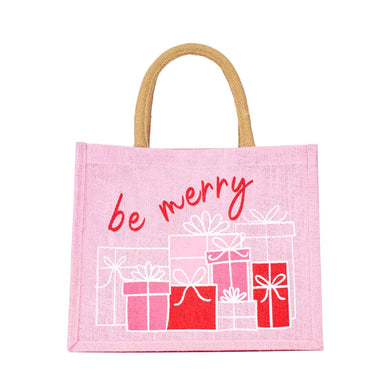 Be Merry Present Gift Tote 12x10x8