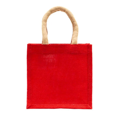 Red jute reusable gift tote bag - LandyLane Boutique
