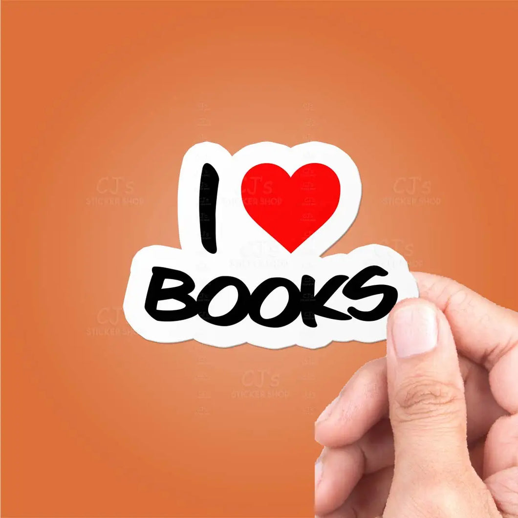 I Love Books Sticker Vinyl Decal