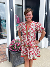 Load image into Gallery viewer, Floral Print Lightweight Mini Dress With Pockets