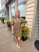 Load image into Gallery viewer, Martini Olive Print Dress with Pockets