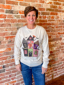 Witchy Halloween Vibes ComfortWash Cream Unisex Long Sleeve Tee