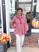 Load image into Gallery viewer, Burgundy &amp; Pink 3/4 Sleeve Top