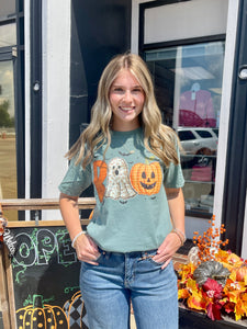 Boo Pumpkin Patchwork Soft Unisex ComfortWash Tee