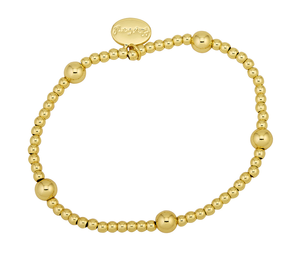3 & 5 MM Gold Ball Bracelet