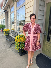 Load image into Gallery viewer, Mauve Floral Tie Waist Dress