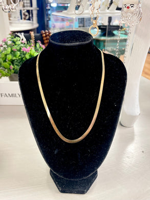 Gold Herringbone Necklace 15