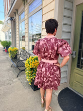 Load image into Gallery viewer, Mauve Floral Tie Waist Dress