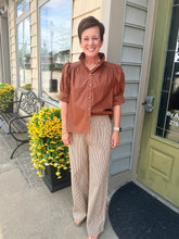 Load image into Gallery viewer, Coffeehouse Stripe Cropped Pants