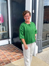 Load image into Gallery viewer, 3/4 Wide Sleeve Sweater With Button Front