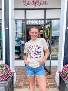 Land Of The Free Because Of The Brave Unisex Comfort Colors Tee