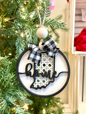 Indiana Wooden Christmas Ornament