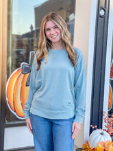 Load image into Gallery viewer, Royce Long Sleeve Vintage Washed Mist Poncho Tee