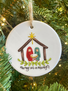 Away In A Manger Christmas Ornament