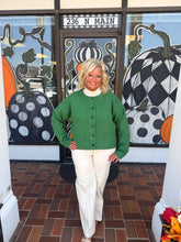 Load image into Gallery viewer, Green Button Front Cardigan Sweater