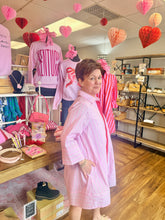 Load image into Gallery viewer, Pink &amp; Red Striped Mini Dress With Contrast Trim &amp; Pockets