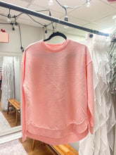 Load image into Gallery viewer, Royce Melange Poncho Beach Pink Fleece Sweatshirt