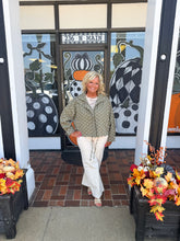 Load image into Gallery viewer, Olive Polka Dot Drawstring Jacket