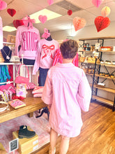 Load image into Gallery viewer, Pink &amp; Red Striped Mini Dress With Contrast Trim &amp; Pockets