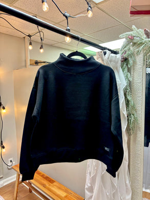 Black Royce Mock Neck Sweatshirt