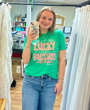 Load image into Gallery viewer, Not Lucky Simply Blessed St. Patrick's Day Unisex Soft Tee