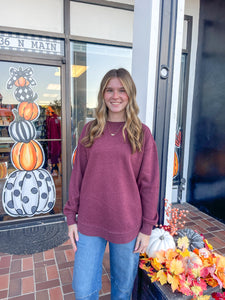Royce Melange Poncho Maroon Fleece Sweatshirt